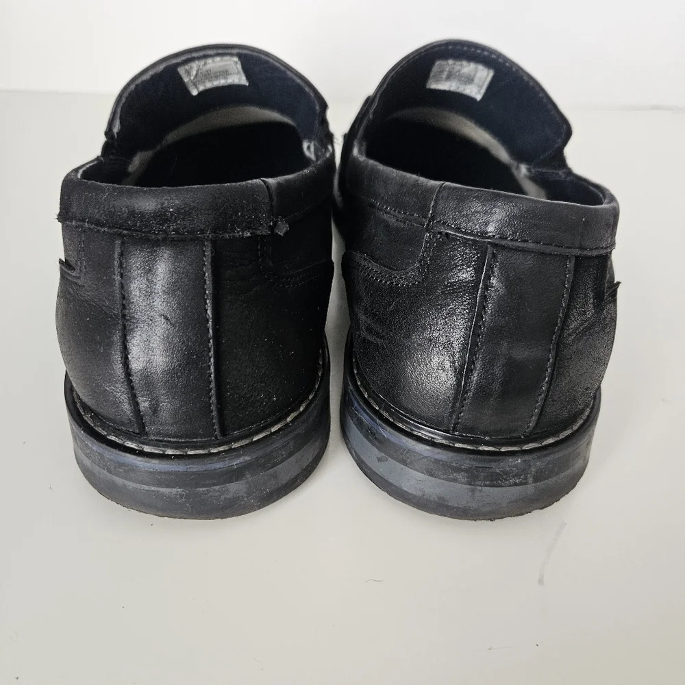 Steve Madden Mens‎ Black Leather Slip On Loafers Sz 11